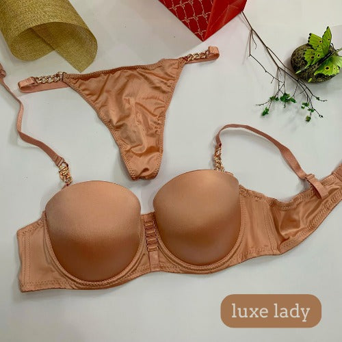 LOOP BUCKLE THIN PAD BRA SET SILK STUFF