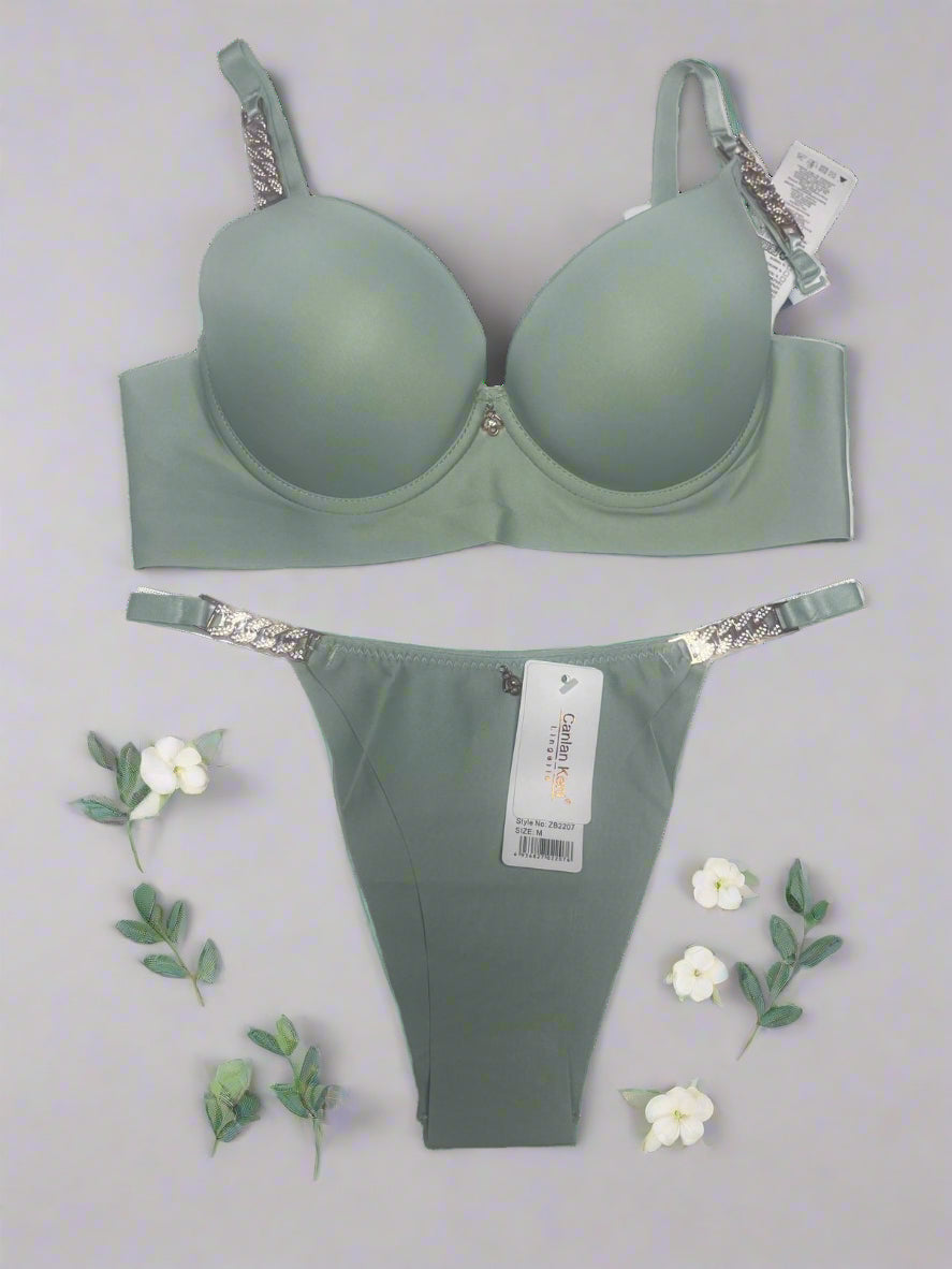 LOOP BUCKLE THIN PAD BRA SET SILK STUFF