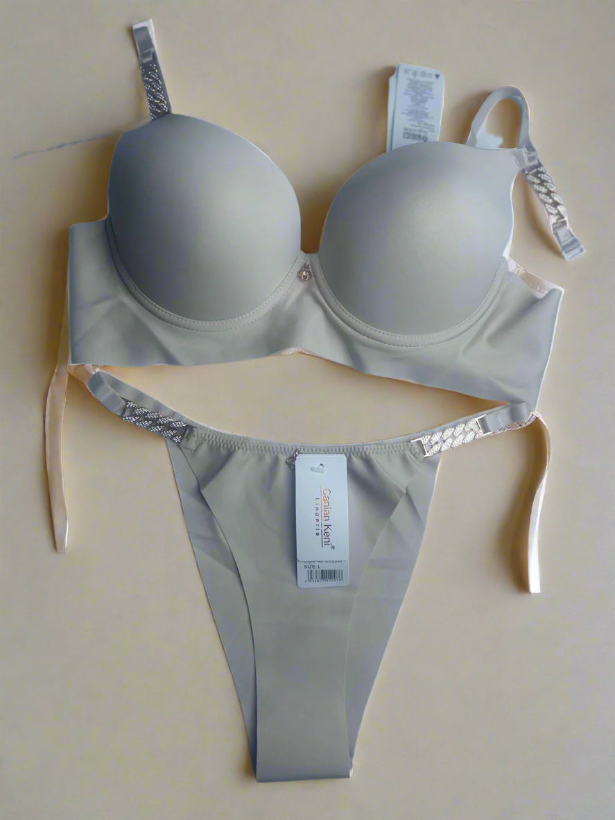 LOOP BUCKLE THIN PAD BRA SET SILK STUFF